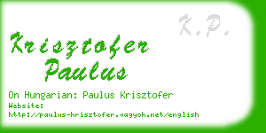 krisztofer paulus business card